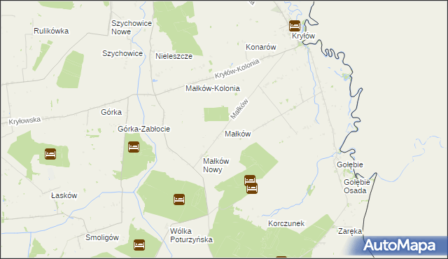 mapa Małków gmina Mircze, Małków gmina Mircze na mapie Targeo