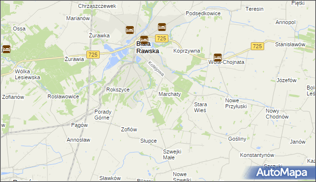 mapa Marchaty, Marchaty na mapie Targeo