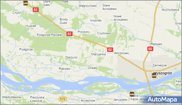 mapa Marcjanka gmina Wyszogród, Marcjanka gmina Wyszogród na mapie Targeo