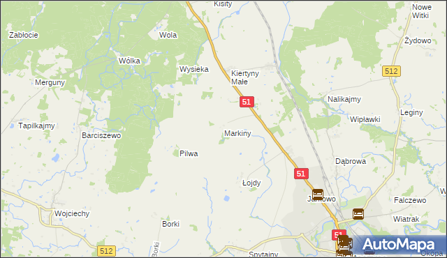 mapa Markiny, Markiny na mapie Targeo