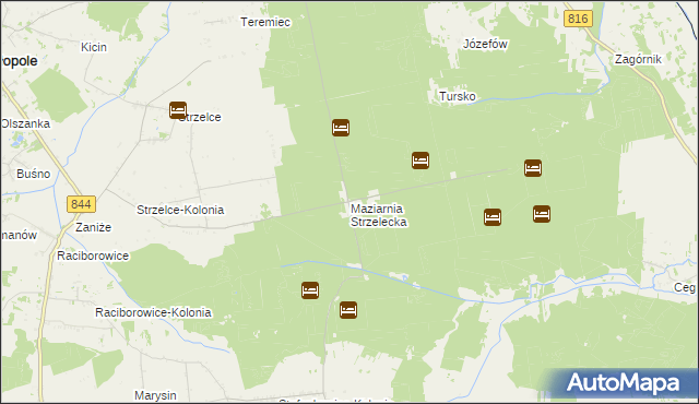 mapa Maziarnia Strzelecka, Maziarnia Strzelecka na mapie Targeo