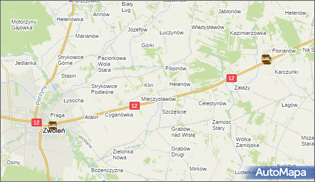 mapa Michalin gmina Zwoleń, Michalin gmina Zwoleń na mapie Targeo