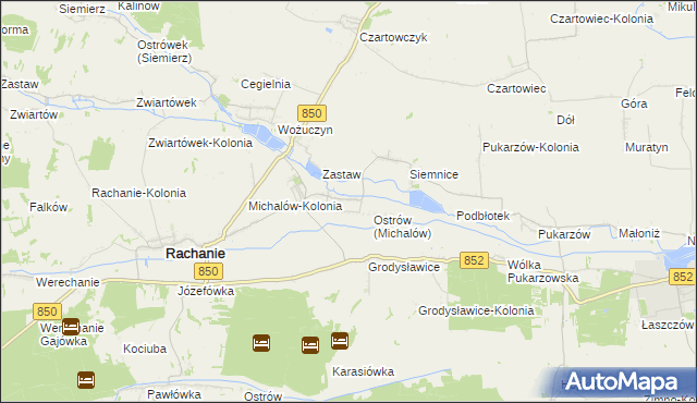 mapa Michalów gmina Rachanie, Michalów gmina Rachanie na mapie Targeo