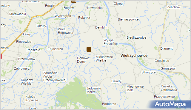 mapa Miechowice Wielkie, Miechowice Wielkie na mapie Targeo