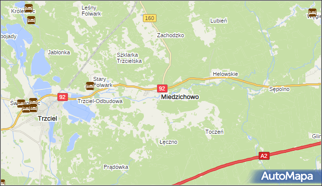 mapa Miedzichowo, Miedzichowo na mapie Targeo