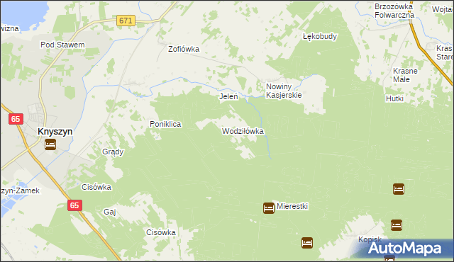mapa Mierestki gmina Knyszyn, Mierestki gmina Knyszyn na mapie Targeo