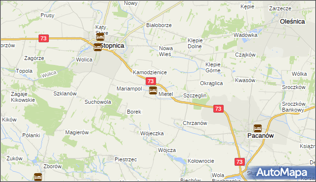 mapa Mietel, Mietel na mapie Targeo