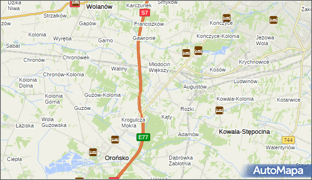 mapa Młodocin Mniejszy, Młodocin Mniejszy na mapie Targeo