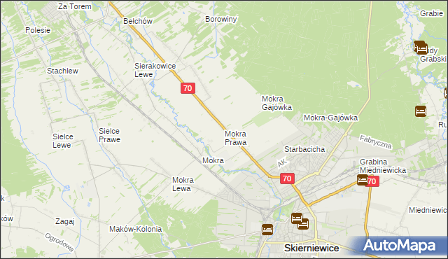 mapa Mokra Prawa, Mokra Prawa na mapie Targeo