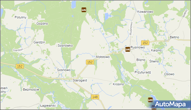 mapa Mołstowo gmina Resko, Mołstowo gmina Resko na mapie Targeo