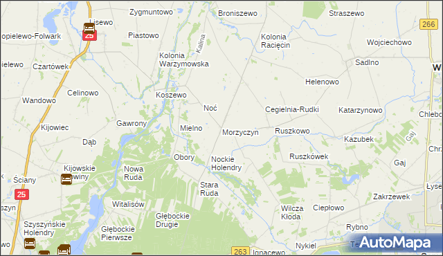mapa Morzyczyn gmina Wierzbinek, Morzyczyn gmina Wierzbinek na mapie Targeo