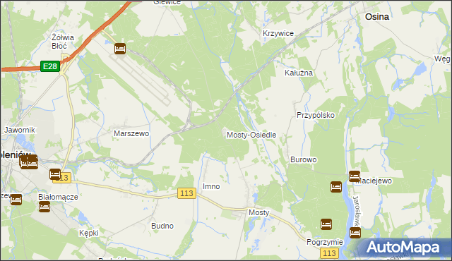 mapa Mosty-Osiedle, Mosty-Osiedle na mapie Targeo