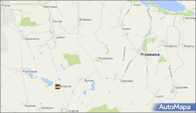 mapa Myśliborki, Myśliborki na mapie Targeo