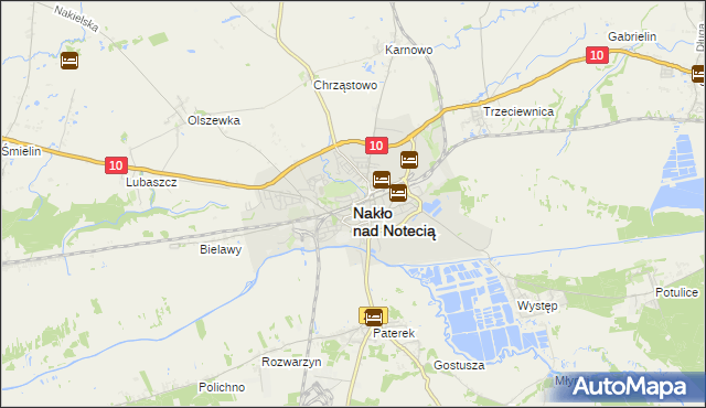 mapa Nakło nad Notecią, Nakło nad Notecią na mapie Targeo