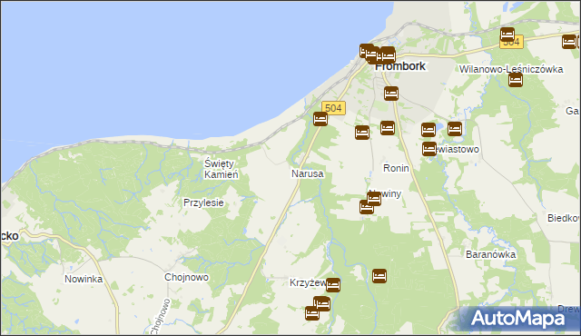 mapa Narusa, Narusa na mapie Targeo