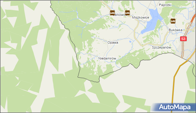 mapa Niedamirów, Niedamirów na mapie Targeo