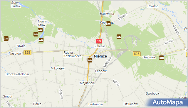 mapa Niemce, Niemce na mapie Targeo