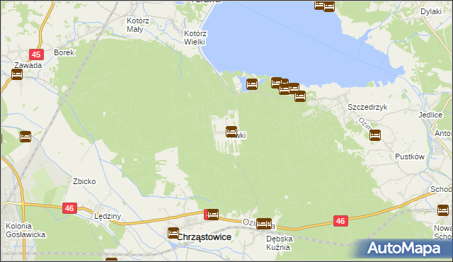 mapa Niwki gmina Chrząstowice, Niwki gmina Chrząstowice na mapie Targeo