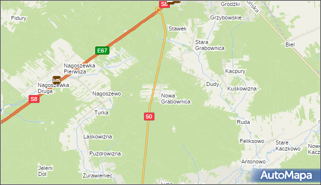 mapa Nowa Grabownica, Nowa Grabownica na mapie Targeo