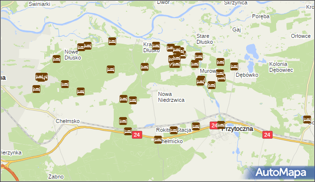 mapa Nowa Niedrzwica, Nowa Niedrzwica na mapie Targeo