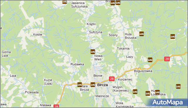 mapa Nowa Wieś gmina Bircza, Nowa Wieś gmina Bircza na mapie Targeo