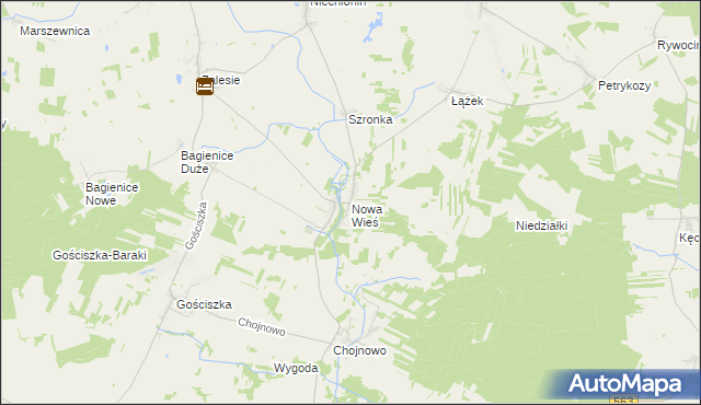 mapa Nowa Wieś gmina Kuczbork-Osada, Nowa Wieś gmina Kuczbork-Osada na mapie Targeo