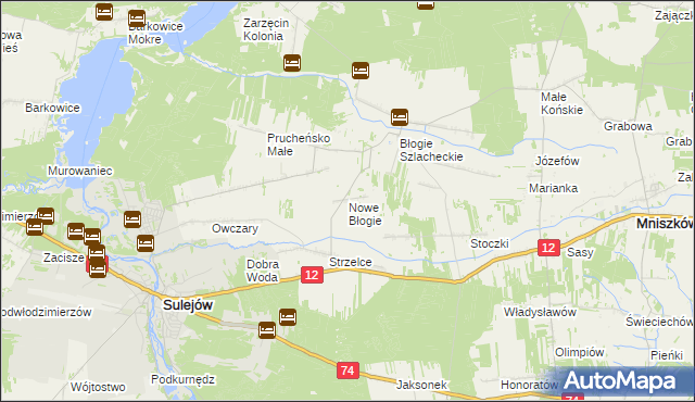 mapa Nowe Błogie, Nowe Błogie na mapie Targeo