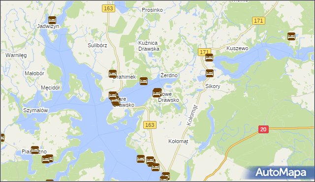 mapa Nowe Drawsko, Nowe Drawsko na mapie Targeo