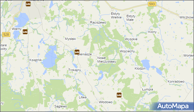 mapa Nowe Mieczysławy, Nowe Mieczysławy na mapie Targeo