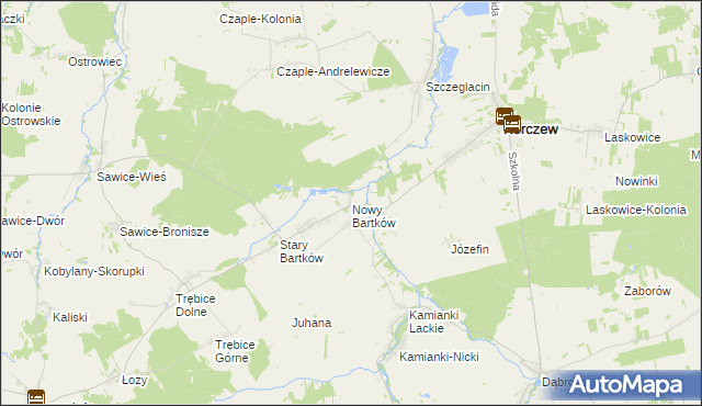 mapa Nowy Bartków, Nowy Bartków na mapie Targeo
