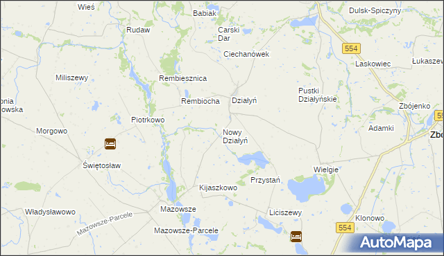 mapa Nowy Działyń, Nowy Działyń na mapie Targeo