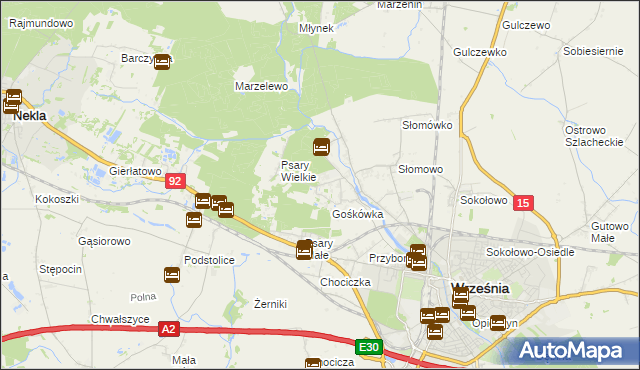 mapa Nowy Folwark gmina Września, Nowy Folwark gmina Września na mapie Targeo