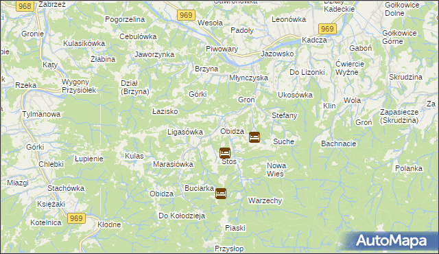 mapa Obidza, Obidza na mapie Targeo