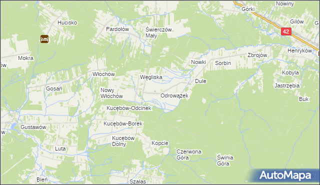 mapa Odrowążek, Odrowążek na mapie Targeo
