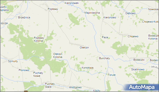 mapa Oleksin gmina Brańsk, Oleksin gmina Brańsk na mapie Targeo
