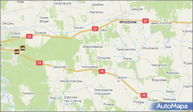 mapa Olimpiów, Olimpiów na mapie Targeo