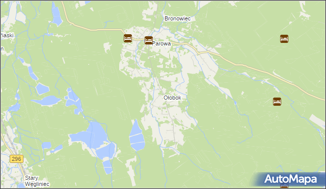 mapa Ołobok gmina Osiecznica, Ołobok gmina Osiecznica na mapie Targeo