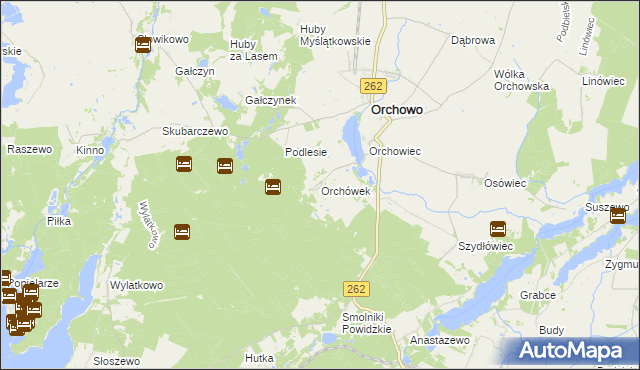 mapa Orchówek gmina Orchowo, Orchówek gmina Orchowo na mapie Targeo