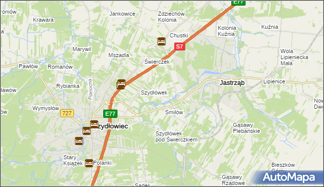 mapa Orłów gmina Jastrząb, Orłów gmina Jastrząb na mapie Targeo