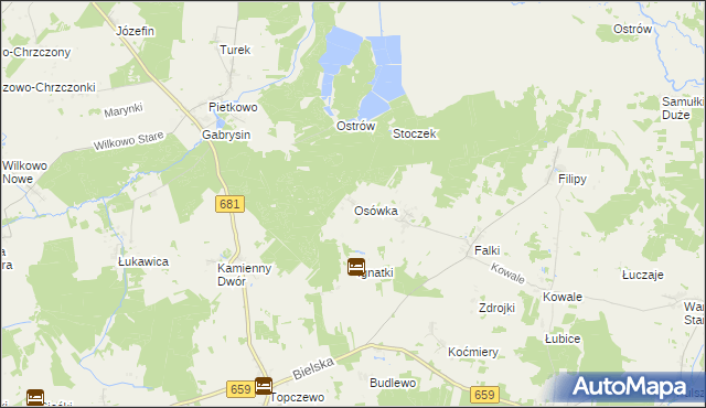 mapa Osówka gmina Wyszki, Osówka gmina Wyszki na mapie Targeo