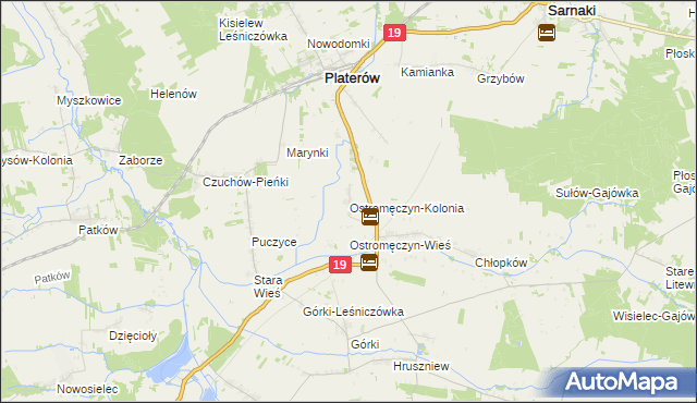 mapa Ostromęczyn-Kolonia, Ostromęczyn-Kolonia na mapie Targeo