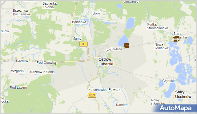 mapa Ostrów Lubelski, Ostrów Lubelski na mapie Targeo
