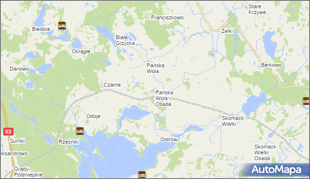 mapa Pańska Wola Osada, Pańska Wola Osada na mapie Targeo