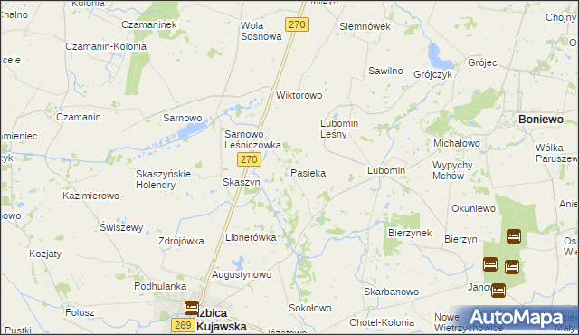 mapa Pasieka gmina Izbica Kujawska, Pasieka gmina Izbica Kujawska na mapie Targeo