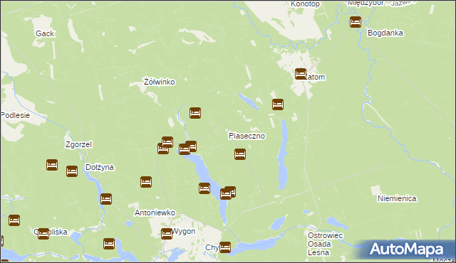 mapa Piaseczno gmina Bierzwnik, Piaseczno gmina Bierzwnik na mapie Targeo