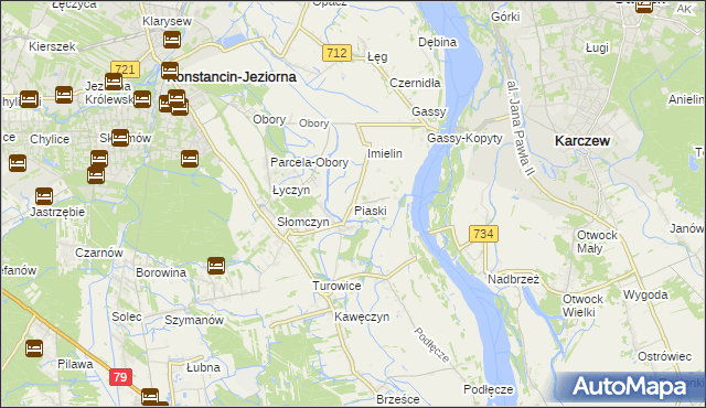 mapa Piaski gmina Konstancin-Jeziorna, Piaski gmina Konstancin-Jeziorna na mapie Targeo
