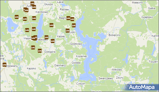 mapa Pieczyska gmina Polanów, Pieczyska gmina Polanów na mapie Targeo
