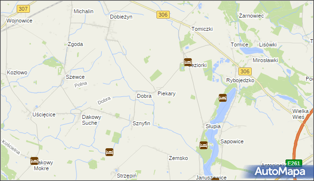 mapa Piekary gmina Stęszew, Piekary gmina Stęszew na mapie Targeo