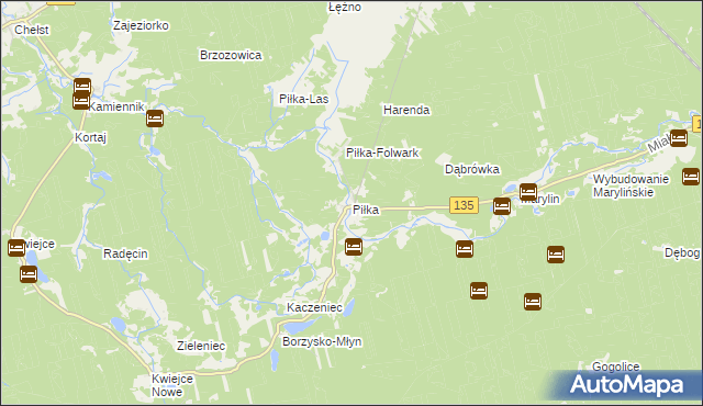 mapa Piłka gmina Drawsko, Piłka gmina Drawsko na mapie Targeo