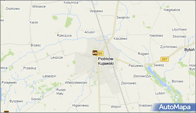 mapa Piotrków Kujawski, Piotrków Kujawski na mapie Targeo